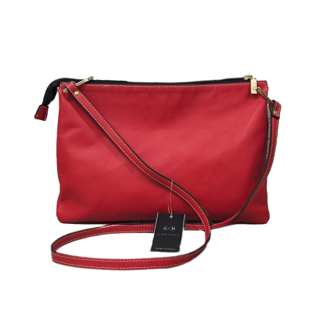 NWT A. BELLUCCI "Nappa" Made in Italy Genuine Leather Shoulder Style Handbag